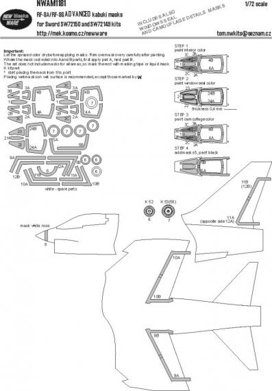 1/72 Mask RF-8A/RF-8G ADVANCED for Sword