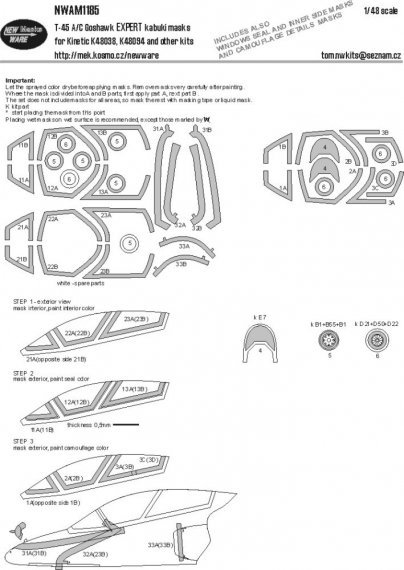 1/48 Mask T-45A/C Goshawk EXPERT for Kinetic