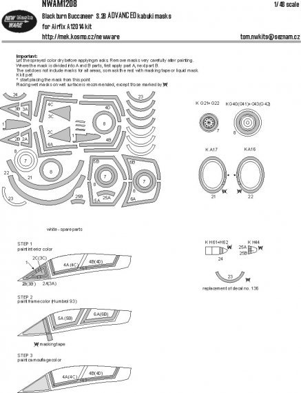 1/48 Mask Blackburn Buccaneer S.2B ADVANCED for Airfix
