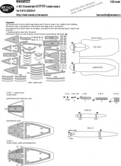 1/48 Mask A-10 C Thunderbolt II EXPERT for GWH