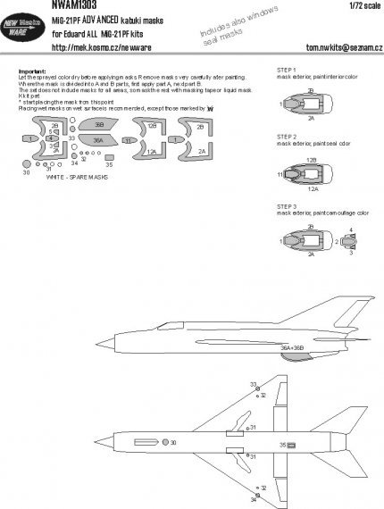 1/72 Mask MiG-21 PF ADVANCED EDUARD