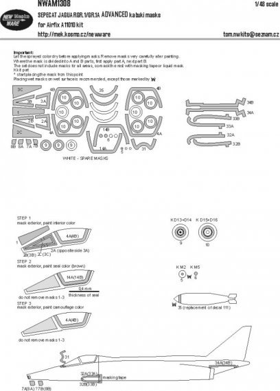 1/48 Mask Sepecat Jaguar GR.1/GR.1A ADVANCED