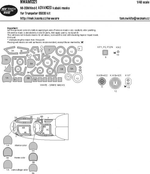 1/48 Mask Mi-35M Hind-E ADVANCED for Trumpeter
