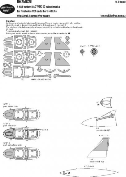 1/72 Mask F-4B Phantom II ADVANCED for Finemolds