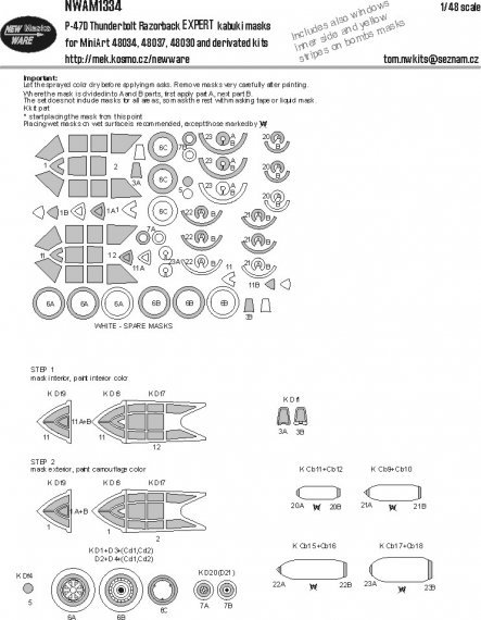 1/48 Mask P-47D Thunderbolt Razorback EXPERT