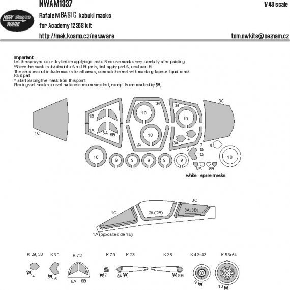 1/48 Mask Rafale M BASIC for Academy 12368