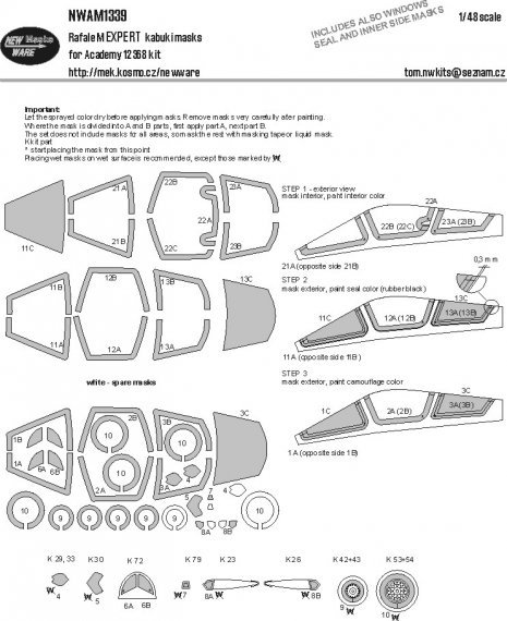 1/48 Mask Rafale M EXPERT for Academy 12368