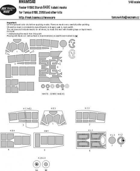 1/48 Mask Fi 156C Storch BASIC for Tamiya
