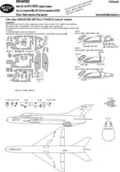 1/48 Mask MiG-21F-13 ADVANCED for Eduard