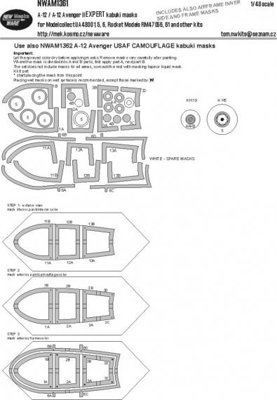 1/48 Mask A-12 Avenger II EXPERT for Modelcollect