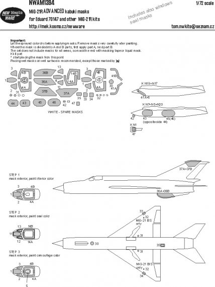 NEW WARE Masque MiG-21R Advanced Eduard 1/72
