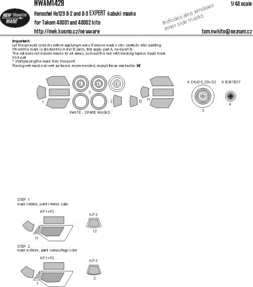 Masque 1/48 Henschel Hs129 B-2 & B-3 EXPERT Takom