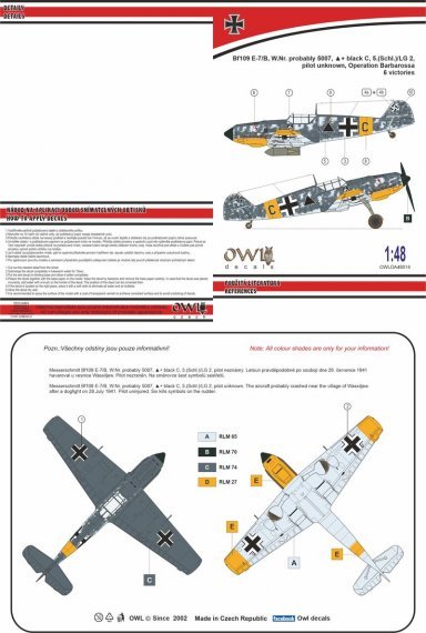 1/48 Messerschmitt Bf-109E-7/Jabo Black C, 5./LG 2