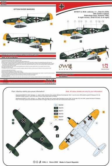 1/72 Messerschmitt Bf-109F-4 Stab. III/JG 54