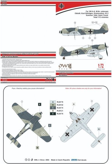 1/72 Focke-Wulf Fw-190A-8 Geschwaderkommodore Jg 2