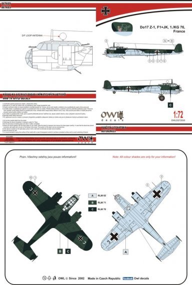 1/72 Do 17 Z-1 F1+JK KG76, France