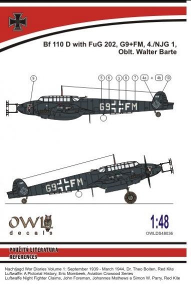 1/48 Messerschmitt Bf 110D FuG 202 (Barte)