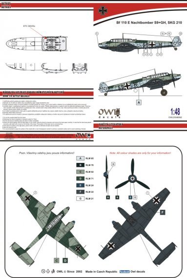 1/48 Messerschmitt Bf 110E S9+GH SKG 210 nachtbomber