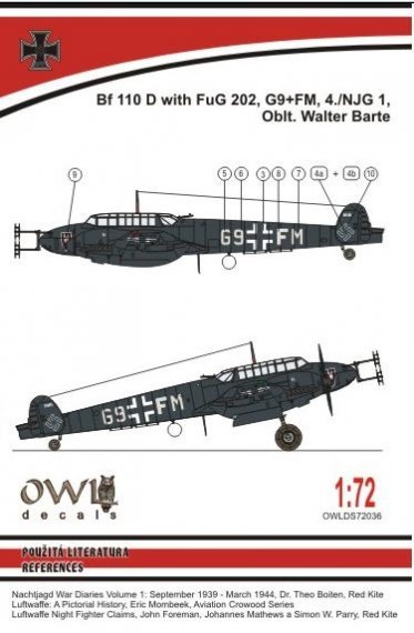 1/72 Messerschmitt Bf 110D FuG 202 (Barte)