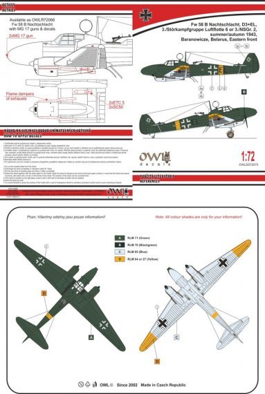 1/72 Focke-Wulf Fw-58 Weihe Nachtschlacht with guns MG 17