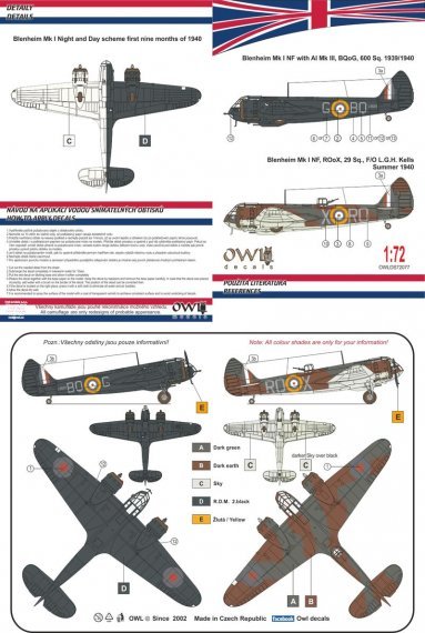 1/72 Bristol Blenheim Mk.I NF Part II ROoX or VGoB with AI Mk.II