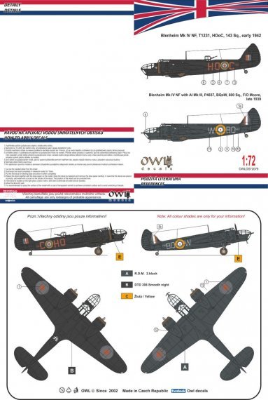 1/72 Bristol Blenheim Mk.IV Nightfighter HDoO or BQoW