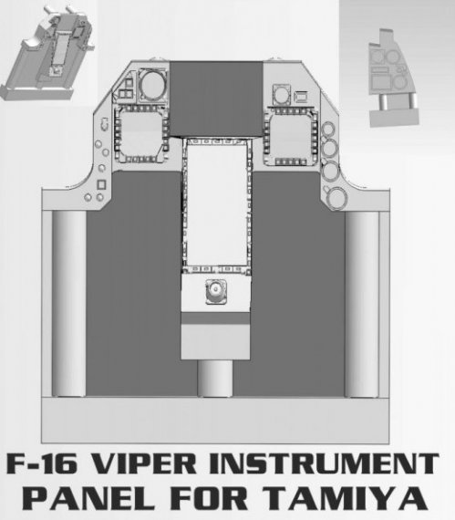 1/32 F-16CJ Fighting Falcon Viper Instrument Panel for Tamiya