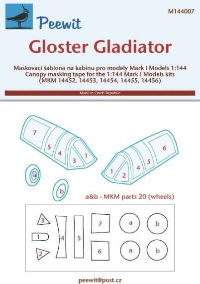 1/144 Canopy mask Gloster Gladiator