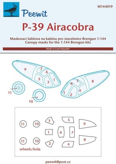1/144 Canopy mask P-39 Airacobra