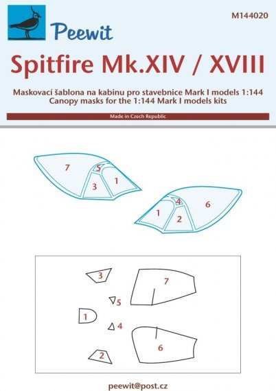 1/144 Canopy mask Spitfire Mk.XIV/XVIII