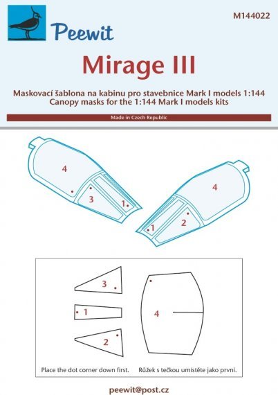 1/144 Canopy mask Mirage III
