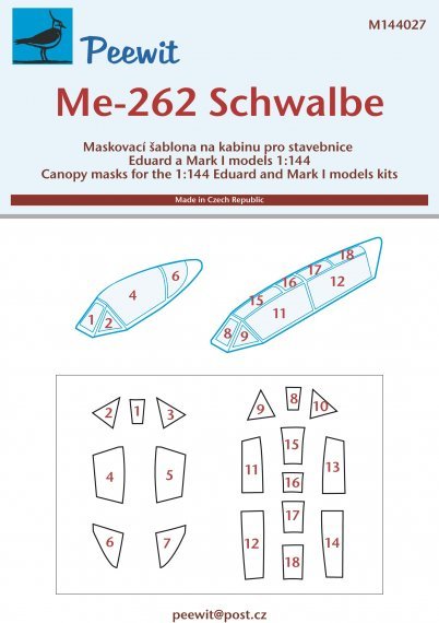 1/144 Canopy mask Me-262 Schwalbe