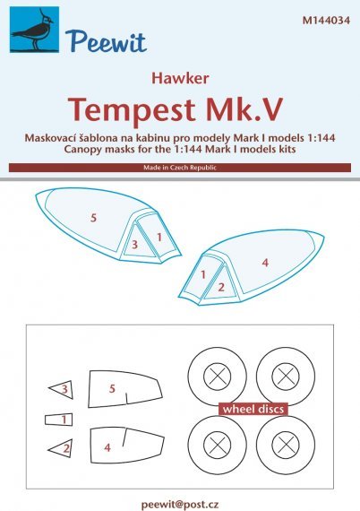 1/144 Canopy mask Hawker Tempest Mk.V