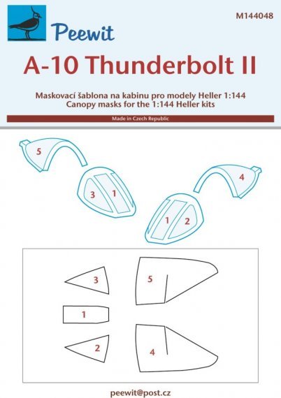 1/144 Canopy mask A-10 Thunderbolt II for Heller