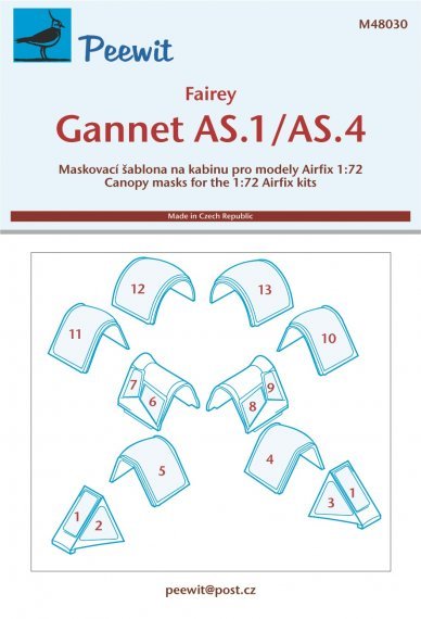 1/48 Canopy mask Fairey Gannet AS.1/AS.4 for Airfix