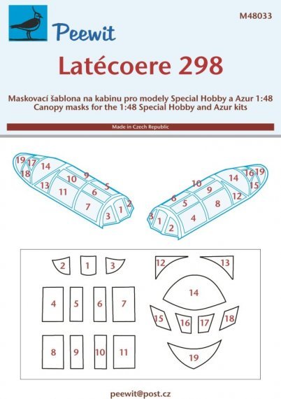 1/48 Canopy mask Latcoere 298 for Special Hobby / Azur