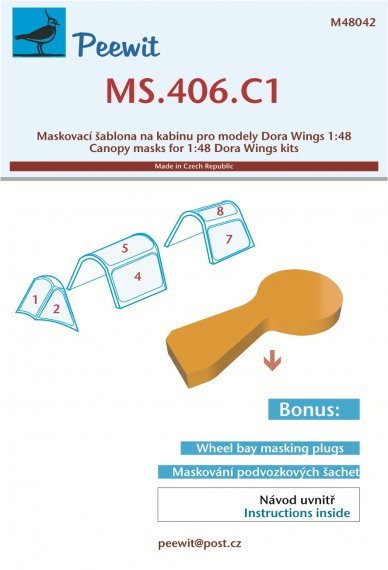 1/48 Canopy mask MS.406.C1 for Dora Wings.
