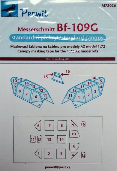 1/72 Messerschmitt Bf 109G  standard type of canopy