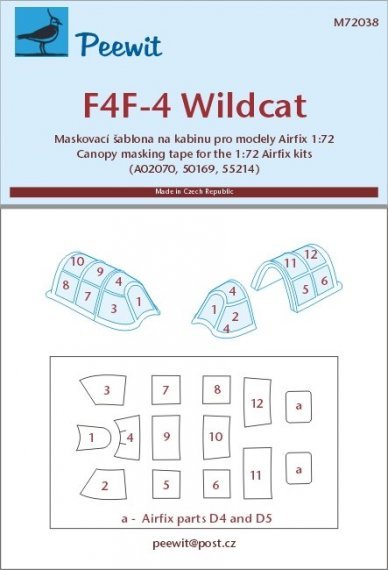 1/72 Canopy mask F4F-4 Wildcat