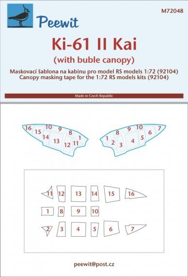 1/72 Kawasaki Ki-61-II Kai  bubble canopy
