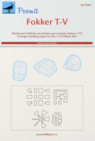 1/72 Canopy mask Fokker T.V