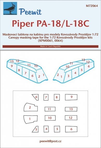 1/72 Canopy mask Piper PA-18/L-18C