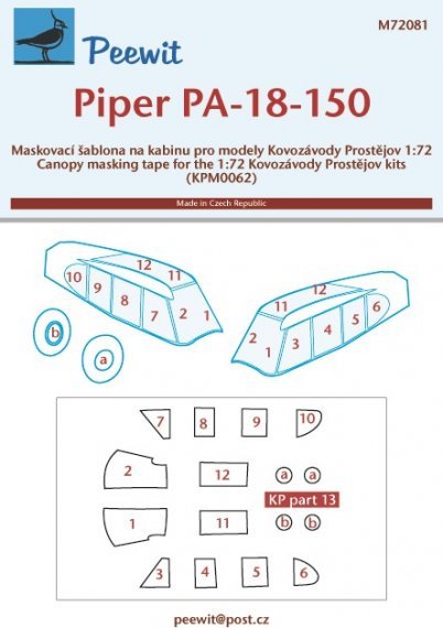 1/72 Canopy mask Piper PA-18-150
