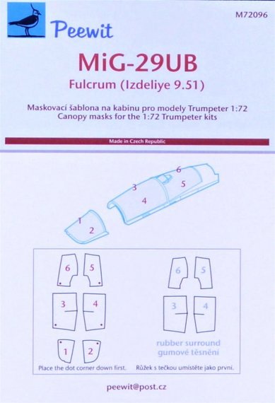 1/72 Canopy mask MiG-29UB Fulcrum
