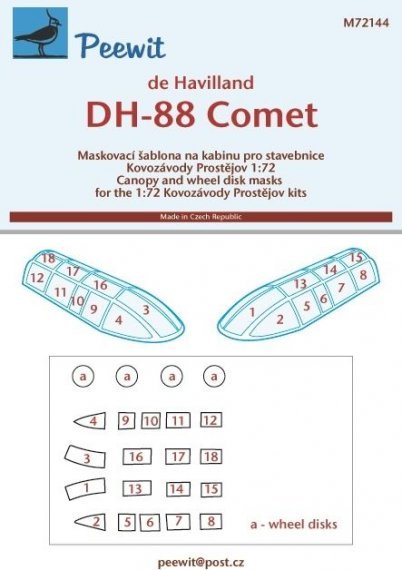 1/72 Canopy mask DH-88 Comet