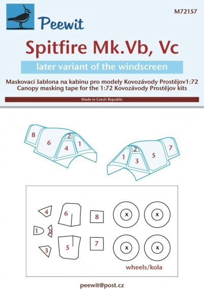 1/72 Canopy mask Spitfire Mk.Vb,Vc
