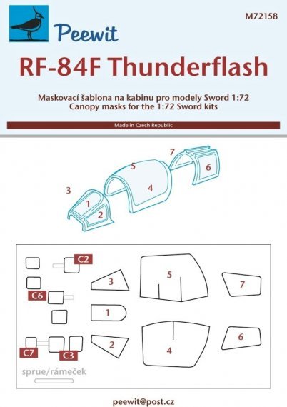 1/72 Canopy mask RF-84F Thunderflash