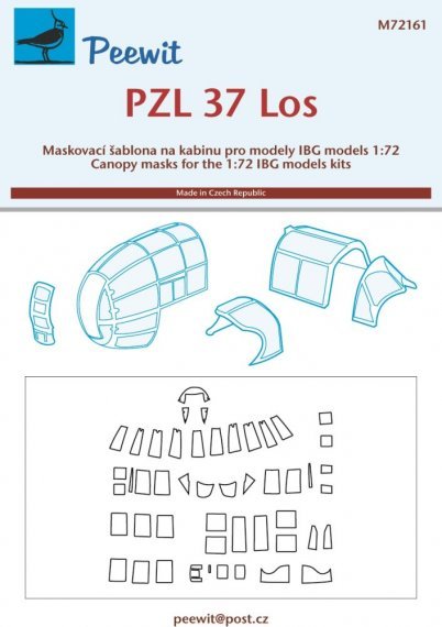 1/72 Canopy mask PZL 37 Los