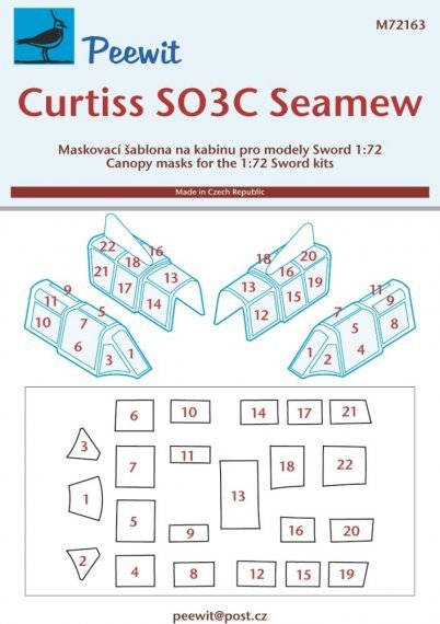 1/72 Canopy mask Curtiss SO3C Seamew