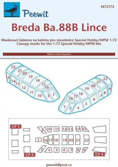 1/72 Canopy mask Breda Ba.88B Lince